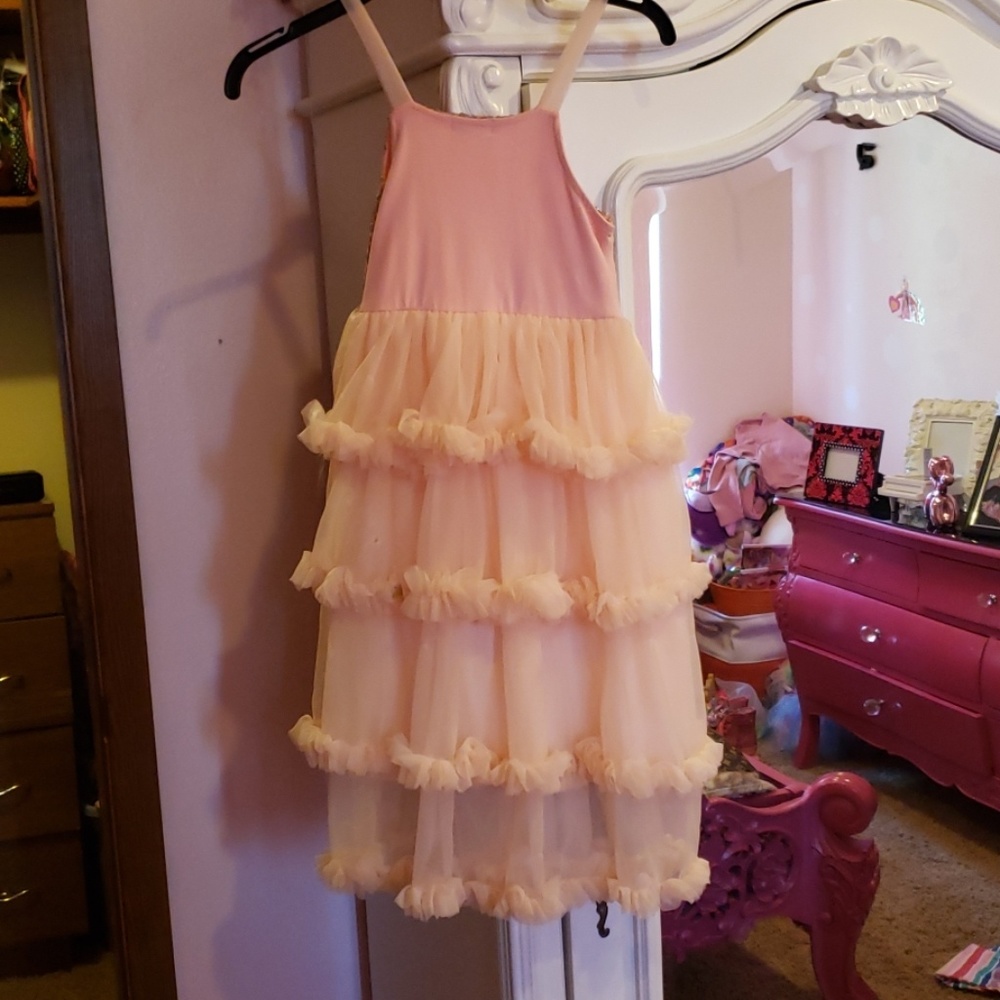 Girls Ruffle Sequin Dress - Picture 3 of 3